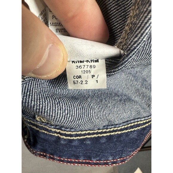 TOMMY HILFIGER Floral Embroidery DENIM Trucker Jacket Women 3X - Picture 6 of 8